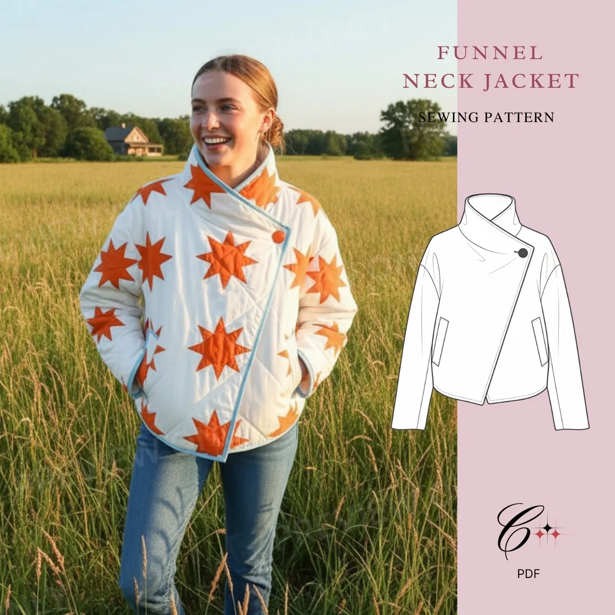 Funnel Neck Jacket II sewing pattern